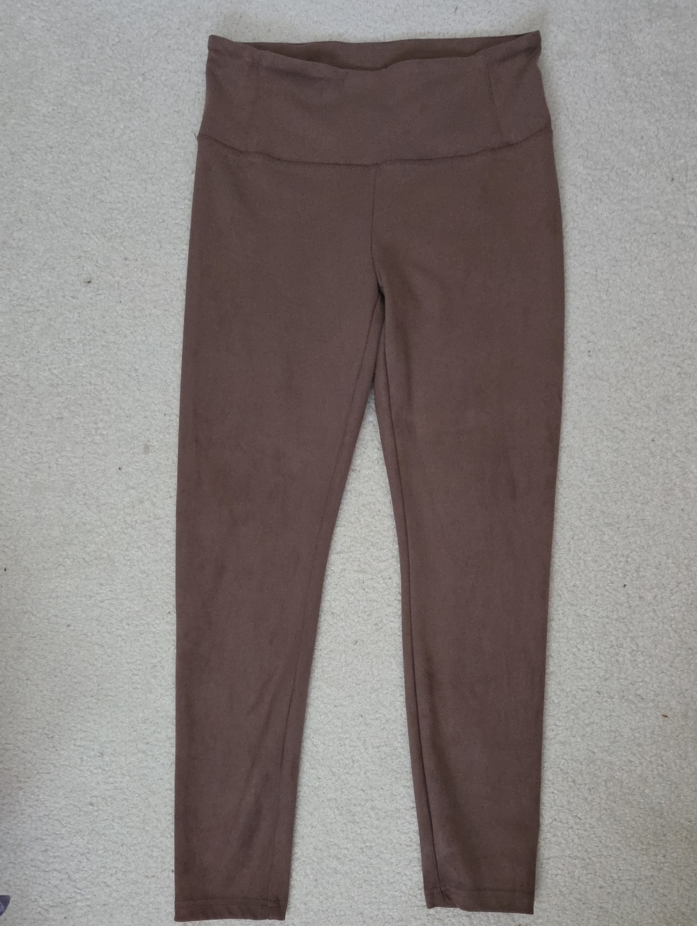 NWOT Hilary Radley Brown Vegan Suede Ankle Tummy Control Leggings